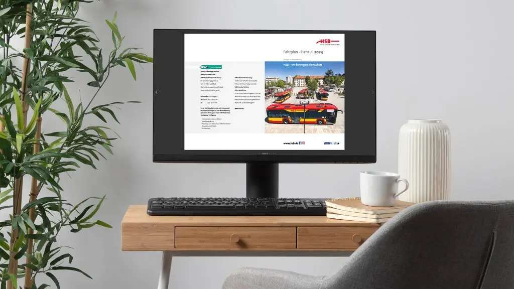 Cover des digitalen Fahprlanbuches der Stadt Hanau