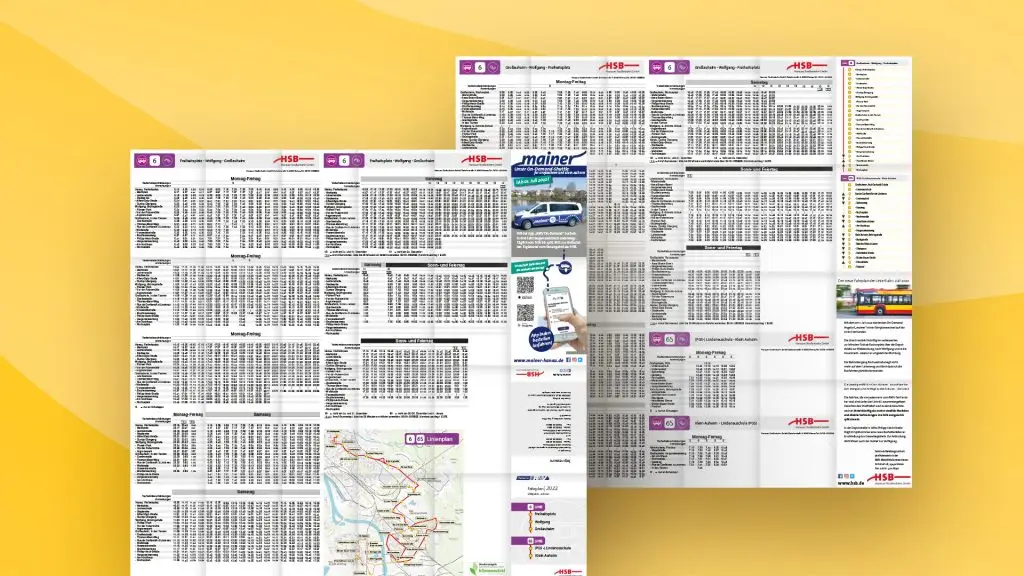 Ein Hanau LNO Taschenfahrplan der Linien 6 und 6S.